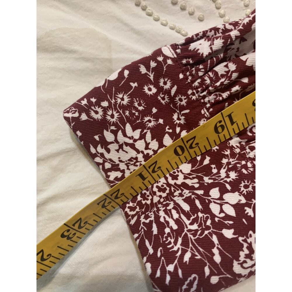 Tuckernuck Hyacynth House Maroon Bagonia Floral Front Zip Mini Dress Large - Picture 8 of 12